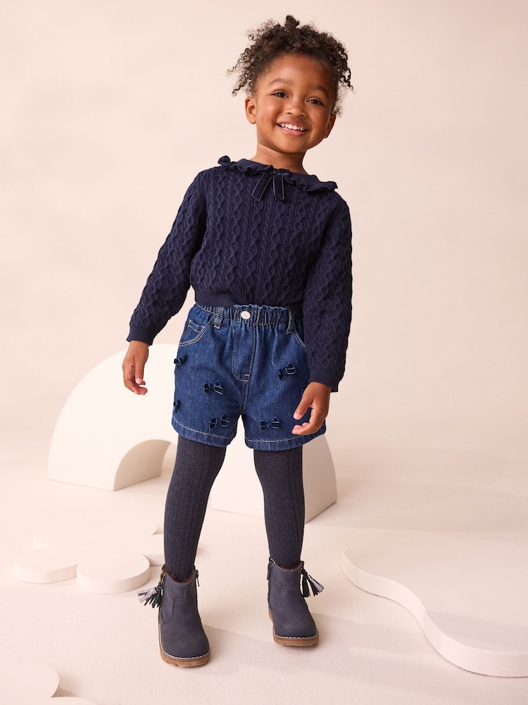 شلوارک جینز دخترانه 30454 سایز 6 ماه تا 7 سال مارک NEXT