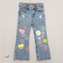 شلوار جینز دخترانه 30628 سایز 4 تا 12 سال   *
