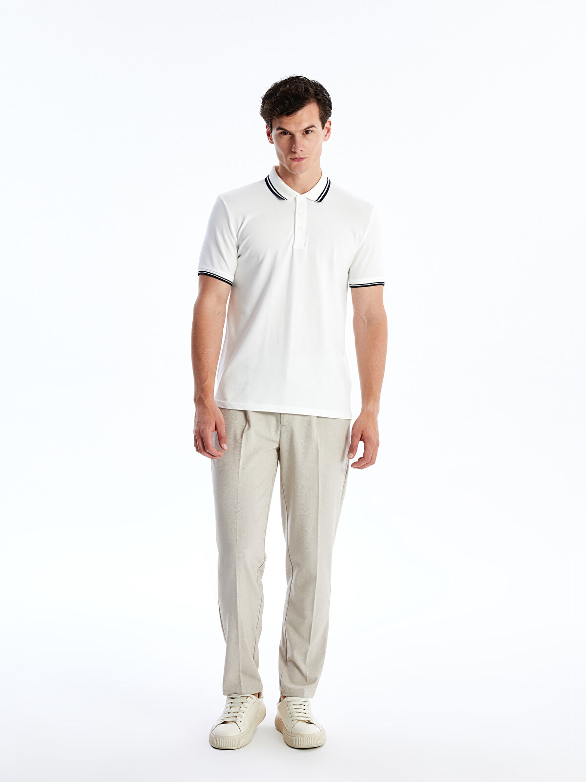 تی شرت یقه دار مردانه 30375مارک lc waikiki